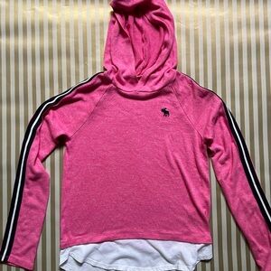 Abercrombie Kids Pink Hoodie Tee with Black Logo